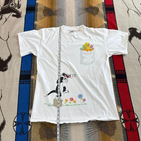 Vintage 90s Looney Tunes Tweety Sylvester T-Shirt Size XL Cartoon 1998 - Picture 10 of 10